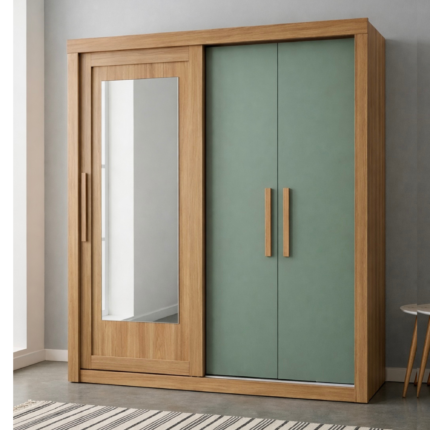 Clóset Nórdico Musgo en Madera de Okume - 1.50m x 1.90m